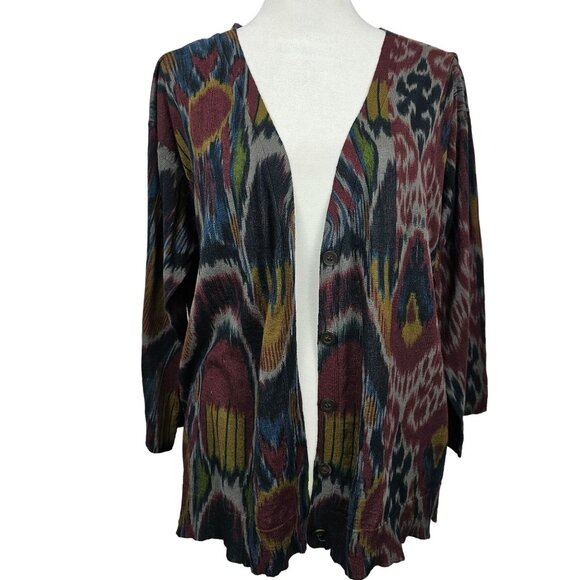 Dries Van Noten XS Cardigan Linen Cotton Button Front Multicolor Layering Piece - Picture 7 of 16